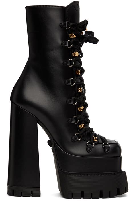 versace black boot|Versace aevitas boots.